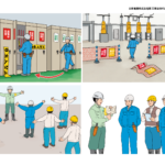 日新電機株式会社様  電気設備工事業の現場作業員向け安全資料の イラスト・4コマ漫画