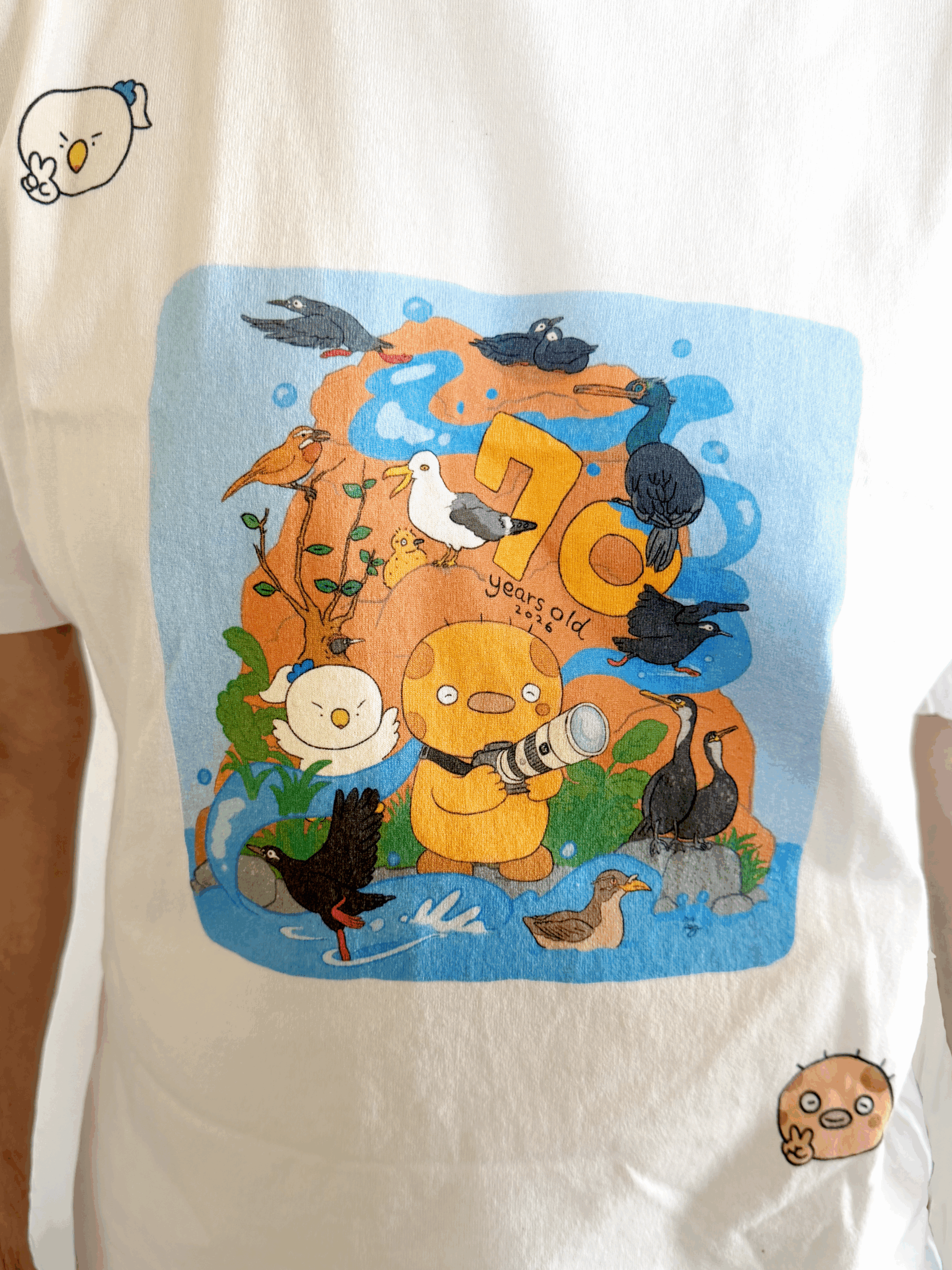 天売島の鳥たちイラスト（Tシャツプレゼント）